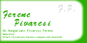 ferenc pivarcsi business card